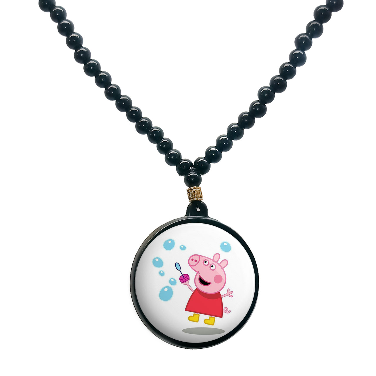 گردنبند پرمانه طرح پپاپیگ کد pmd.25069 مدل دو طرفه