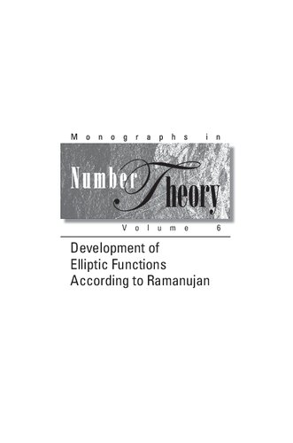 خرید و دانلود نسخه کامل کتاب Development of Elliptic Functions According to Ramanujan