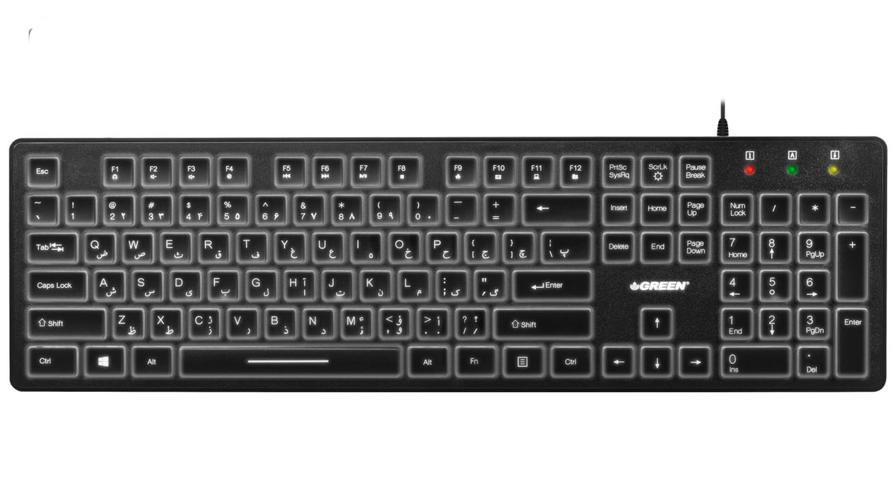 کيبورد Green مدل (GK-401 (Backlight - فروشگاه اینترنتی طیف سنتر