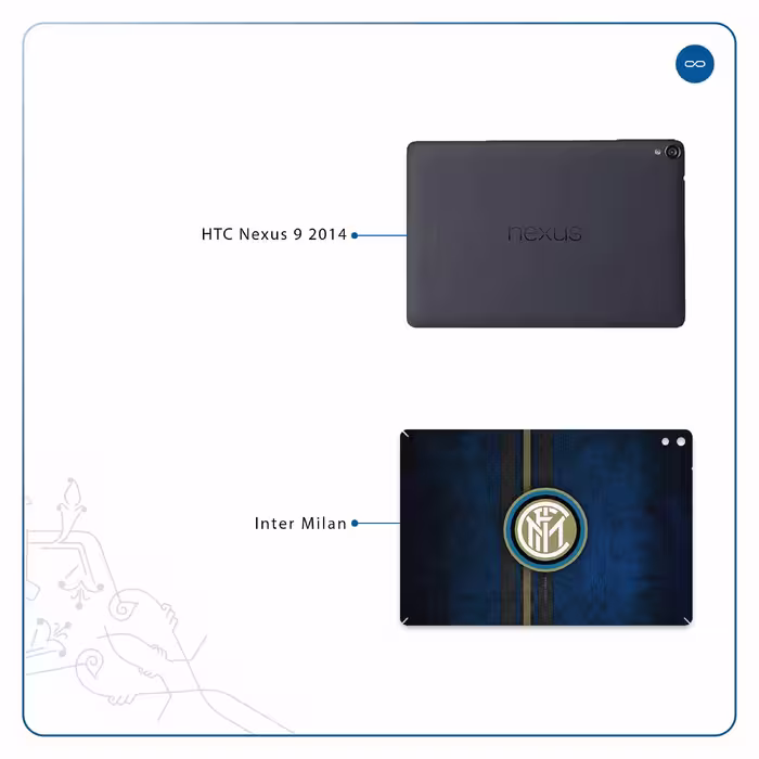 برچسب پوششی ماهوت مدل Inter-Milan مناسب برای تبلت اچ تی سی Nexus 9 2014