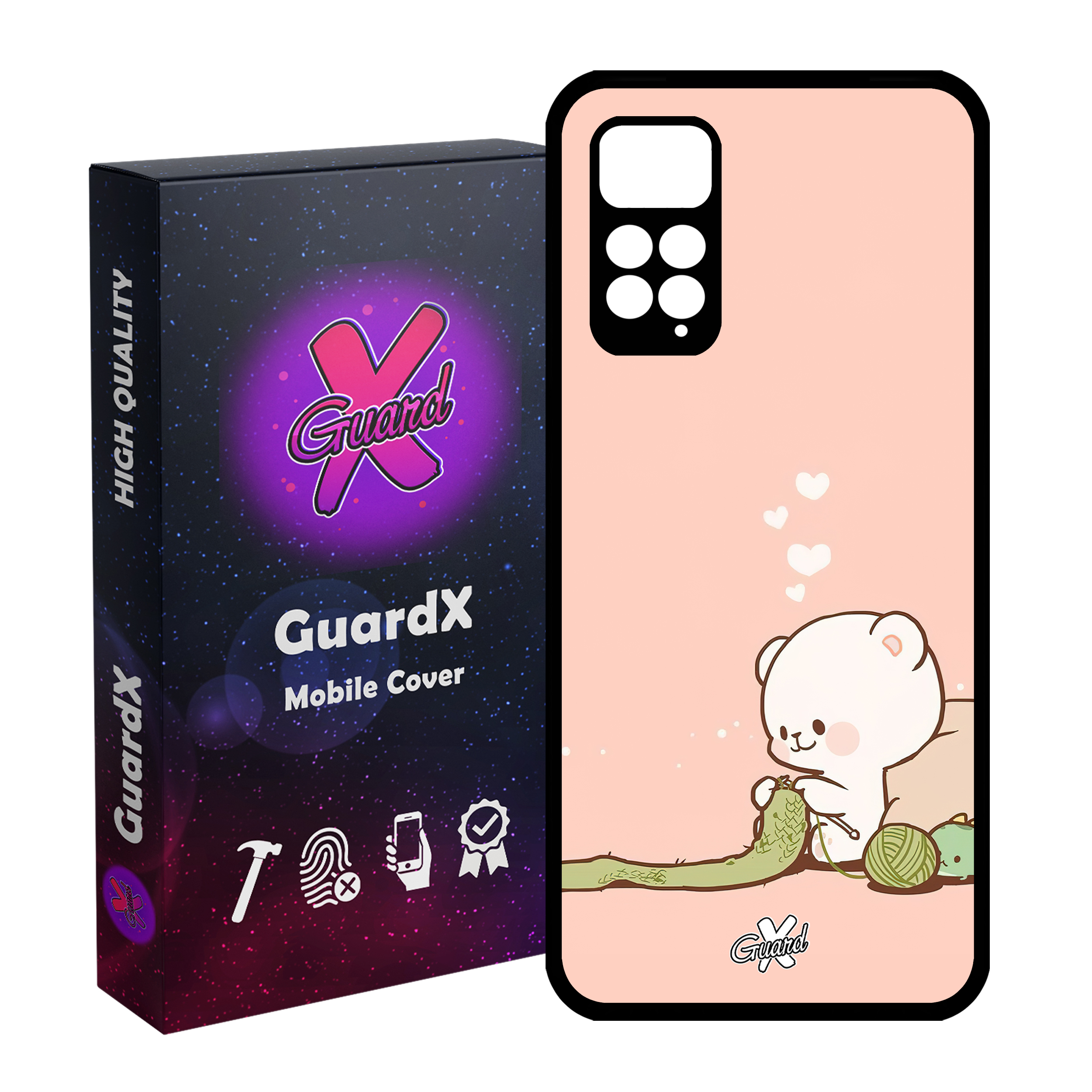 کاور گارد ایکس طرح خرس 2 مدل Glass10489 مناسب برای گوشی موبایل شیائومی Redmi Note 11 Pro 4G/5G