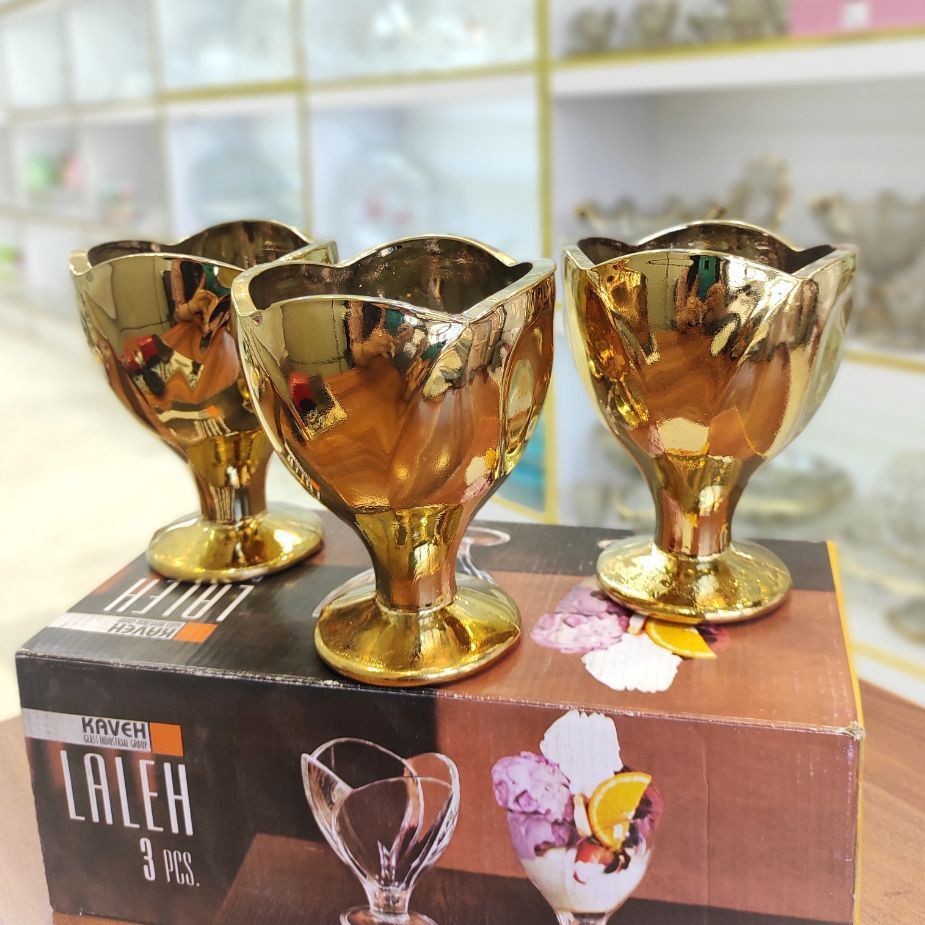 بستنی خوری لاله طلایی 6عددی