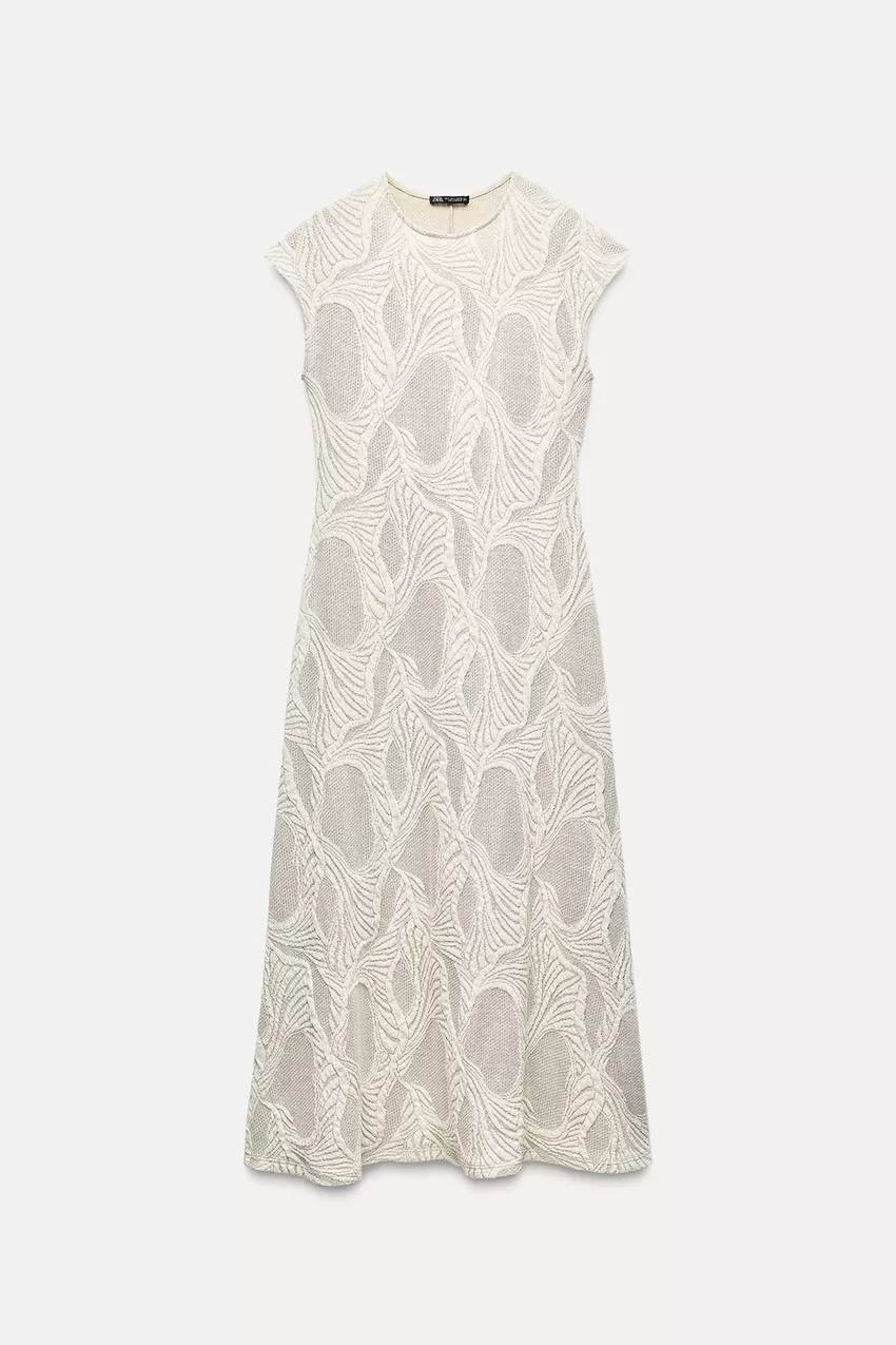 لباس میدی زنانه زارا JACQUARD MIDI DRESS | تهران زارا TehranZara