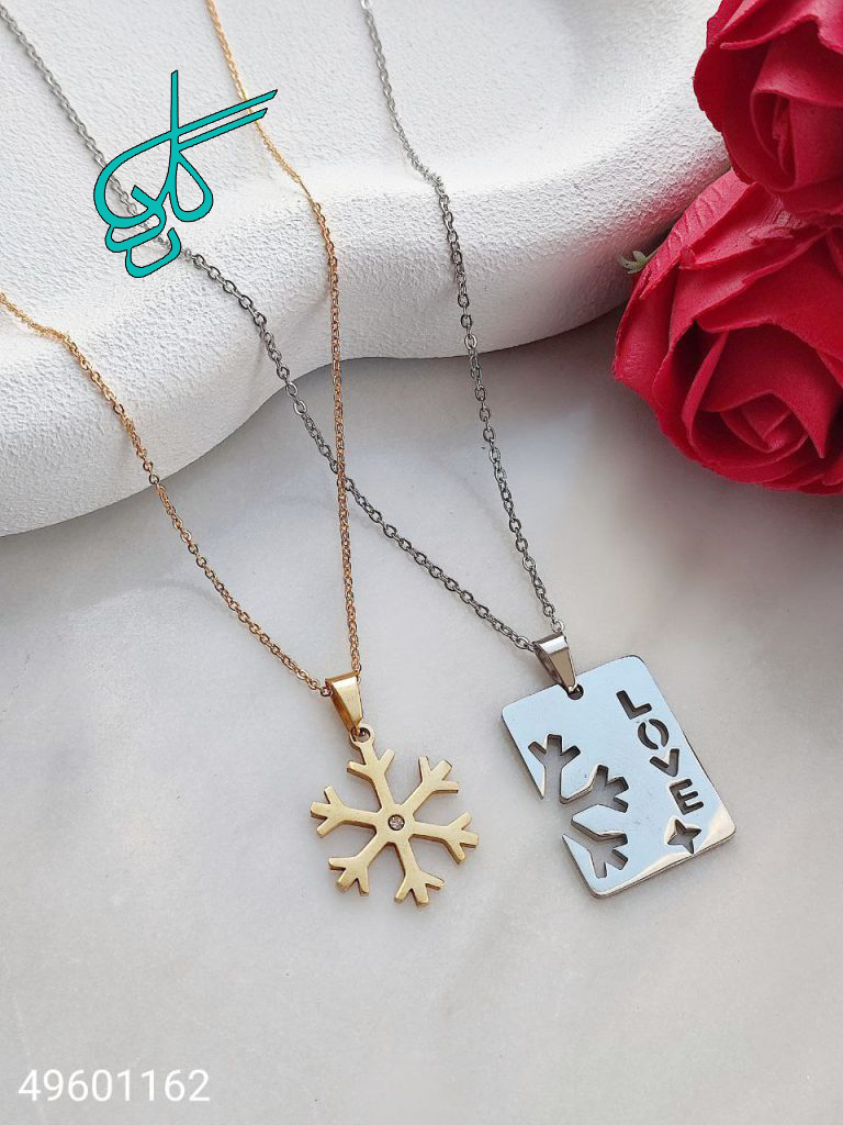 خرید ست گردنبند دوتایی کیفیت عالی رنگ ثابت کد 2116483 - ردگل