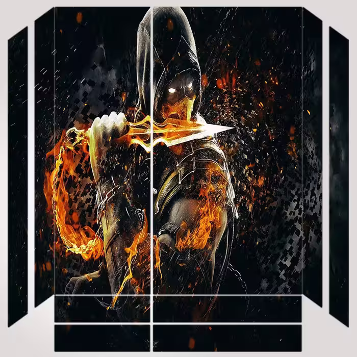 برچسب پلی استیشن ۴ مدل ps4 fat طرح scorpion mortal kombat کد PS-1038