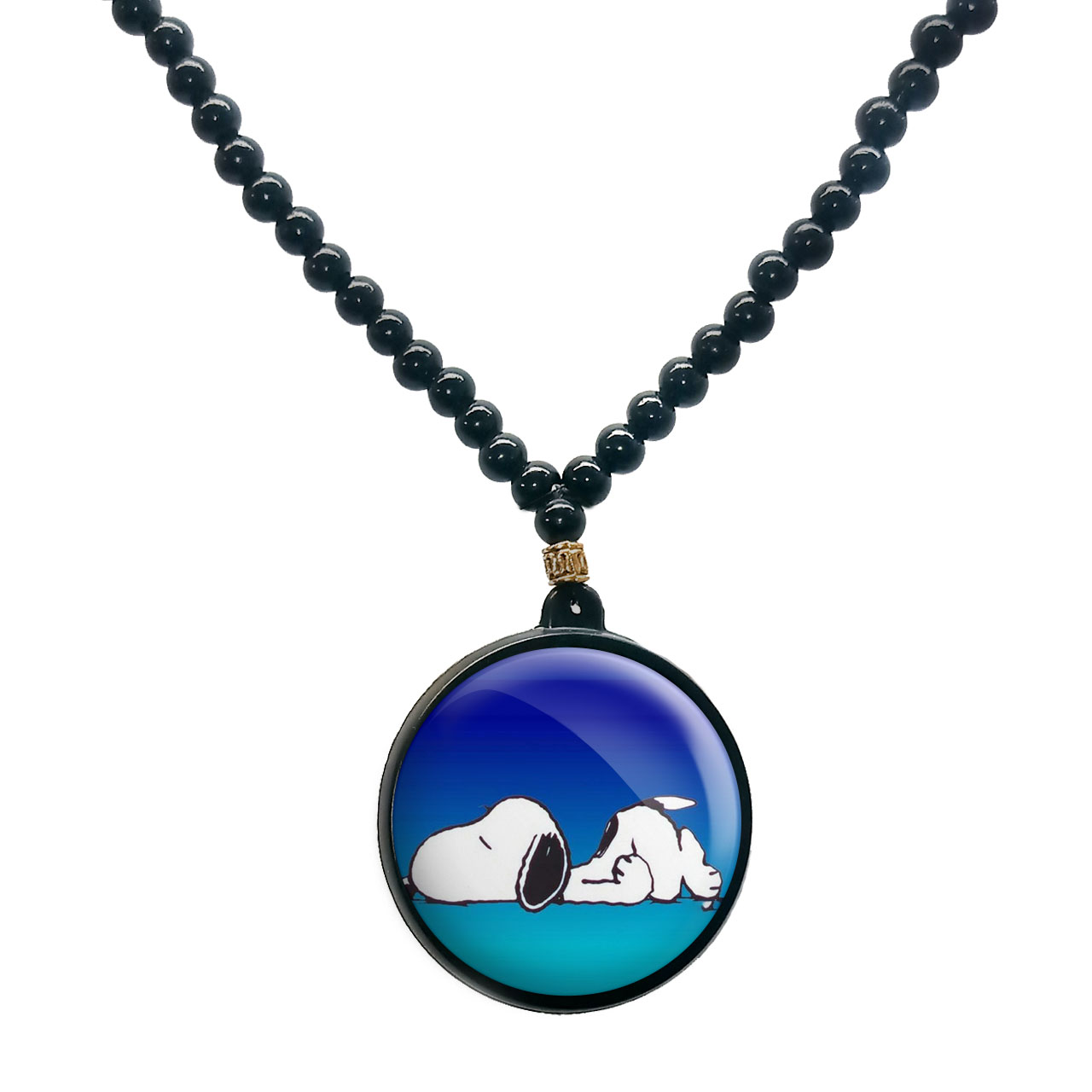 گردنبند پرمانه طرح اسنوپی کد pmd.14613 مدل دو طرفه