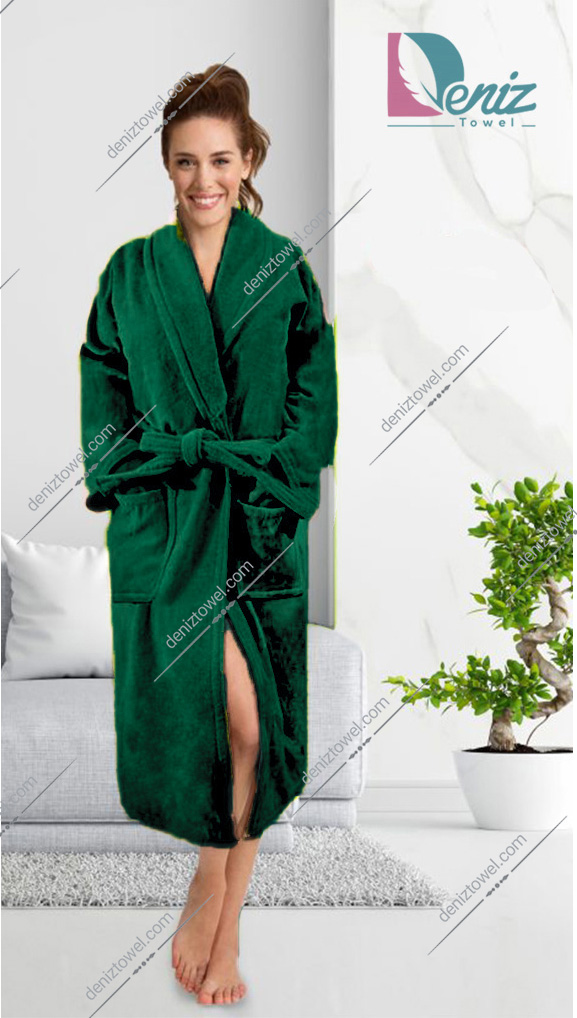 حوله تن پوش با طرح ساده رنگ یشمی