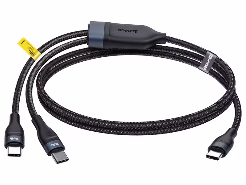 کابل دوکاره دوسر تایپ سی فست شارژ بیسوس Flash Series One-for-two Fast Charging Data Cable 1.5m CA1T2-C01