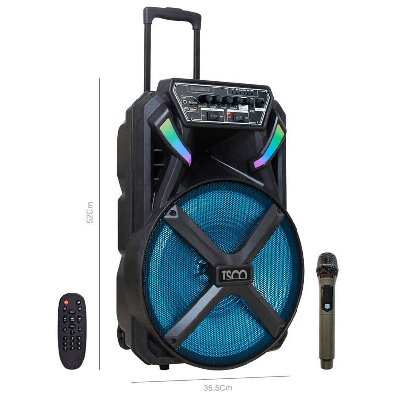 اسپیکر چمدانی بلوتوثی رم و فلش خور TSCO TS 1890   میکروفون و ریموت کنترل
