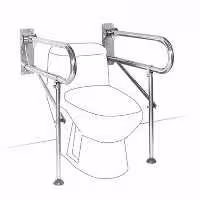 دستگیره سالمندی استیل تاشو پایه دار - مدیکال اید