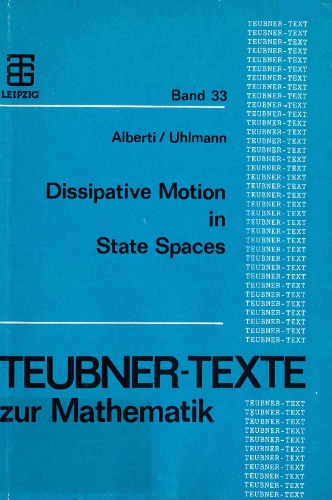 خرید و دانلود نسخه کامل کتاب Dissipative motion in state spaces