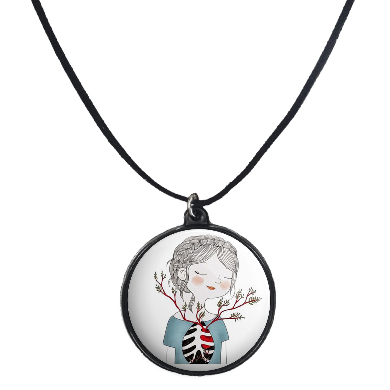 گردنبند پرمانه طرح دخترونه کد pmb.4456 مدل دو طرفه