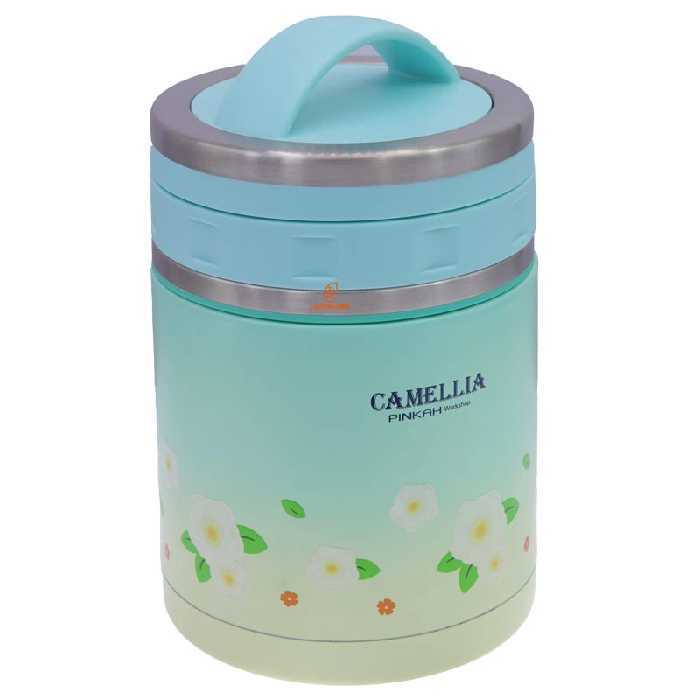 ظرف غذا یک طبقه استیل W137 آبی PINKAH