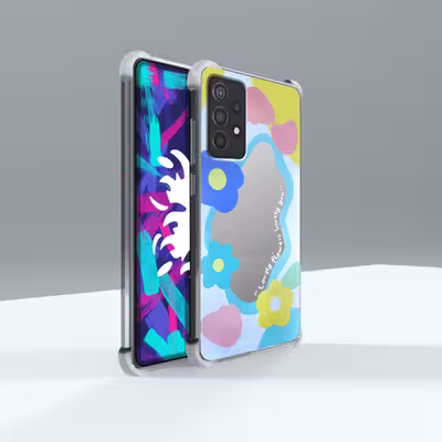 کاور لاین کینگ مدل آینه ایی نشکن طرح گل مناسب برای گوشی موبایل سامسونگ Galaxy A23 4G