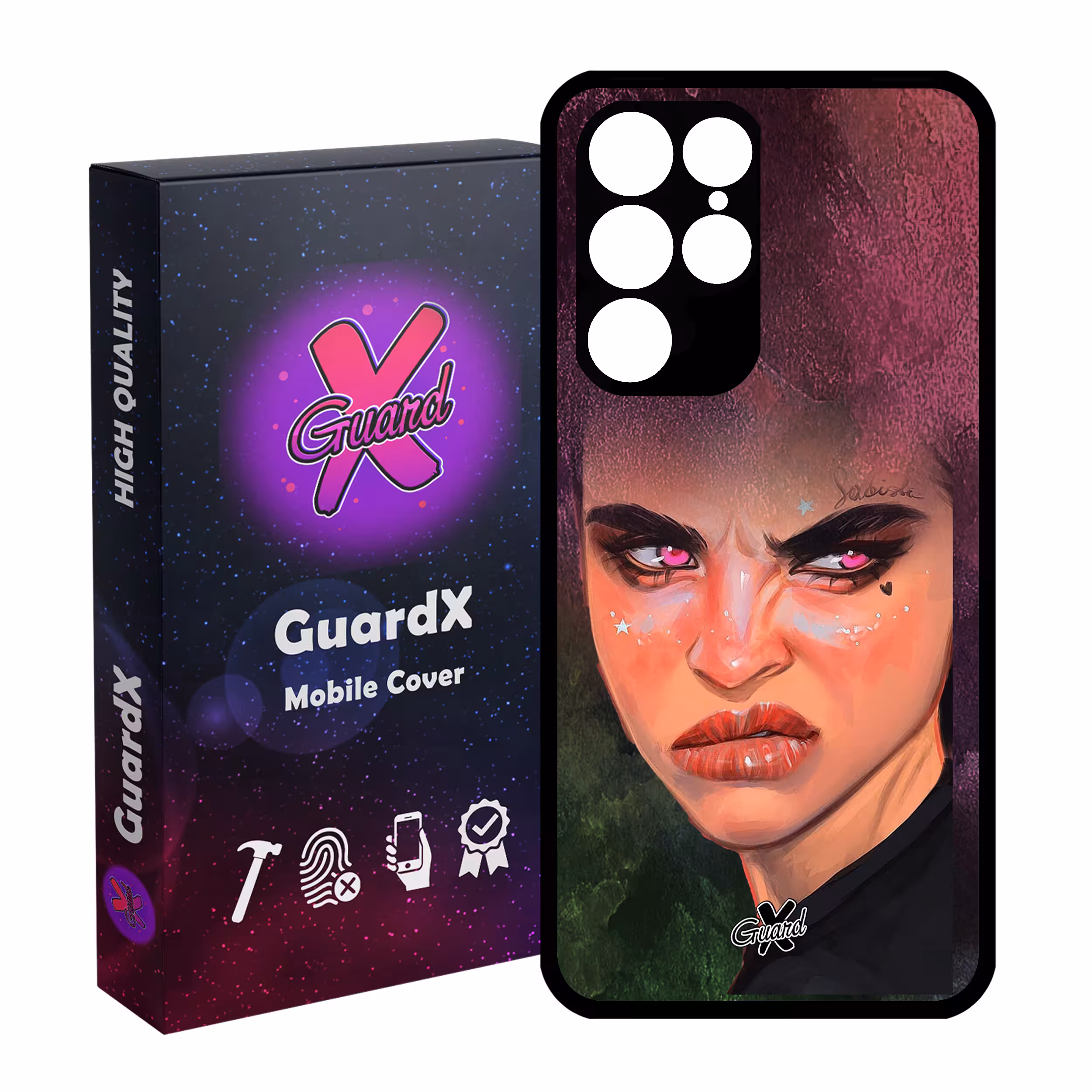 کاور گارد ایکس طرح Girl مدل Glass10260 مناسب برای گوشی موبایل سامسونگ Galaxy S22 Ultra