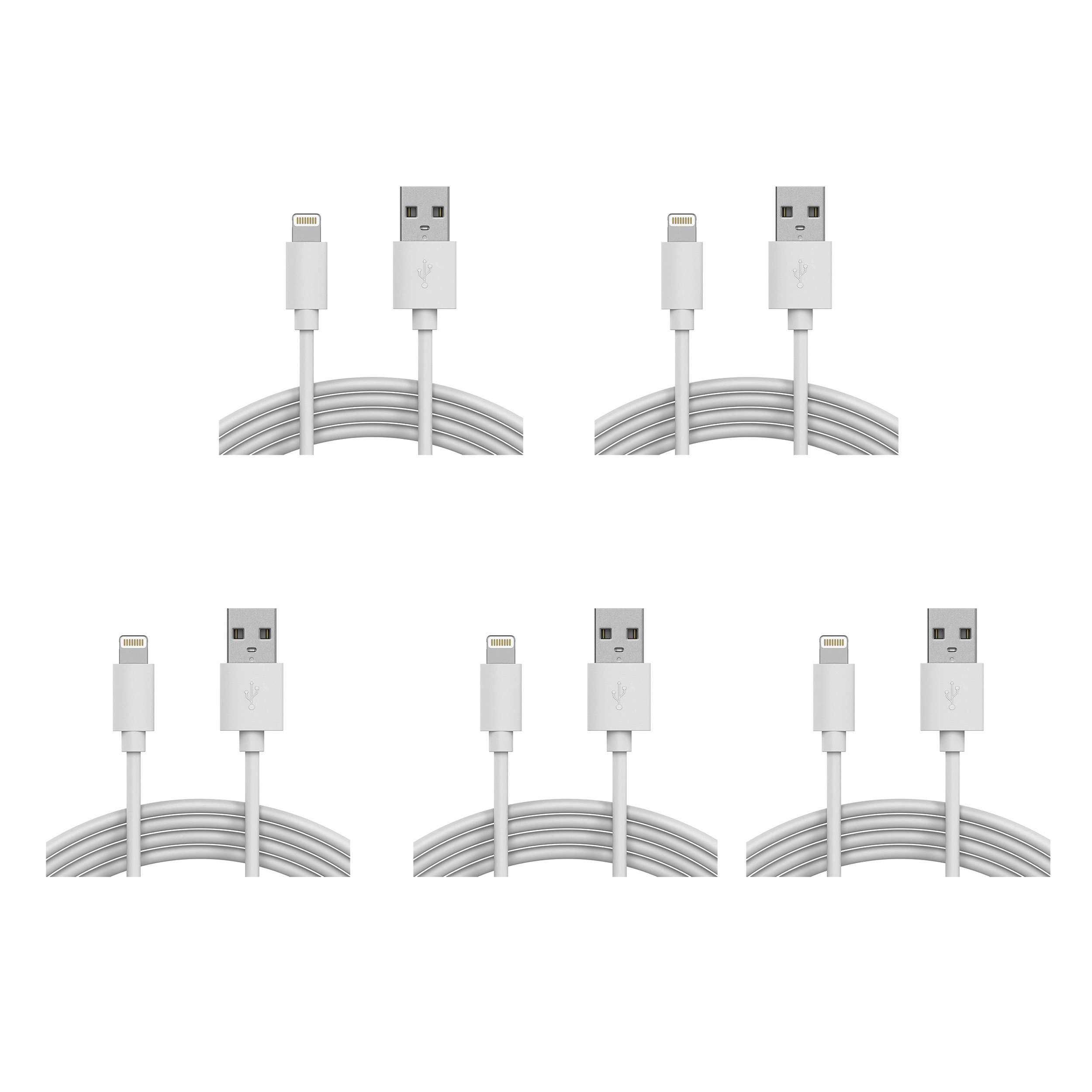 کابل تبدیل USB به لایتنینگ فاکسکان مدل MD818IP8 طول 1 متر بسته 5 عددی