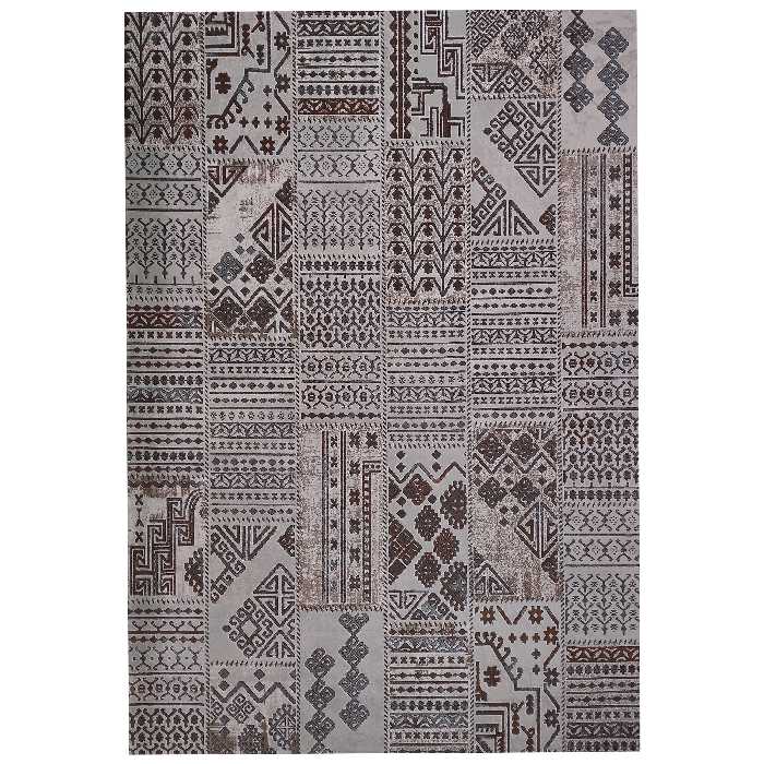 فرش ماشینی زمرد مشهد مدل KR24 زمینه طوسی