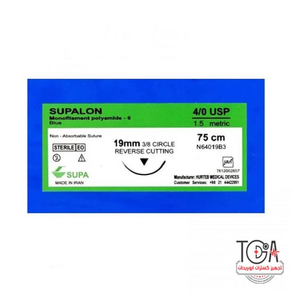 نخ بخیه نایلون 4/0 کات سوزن 19
