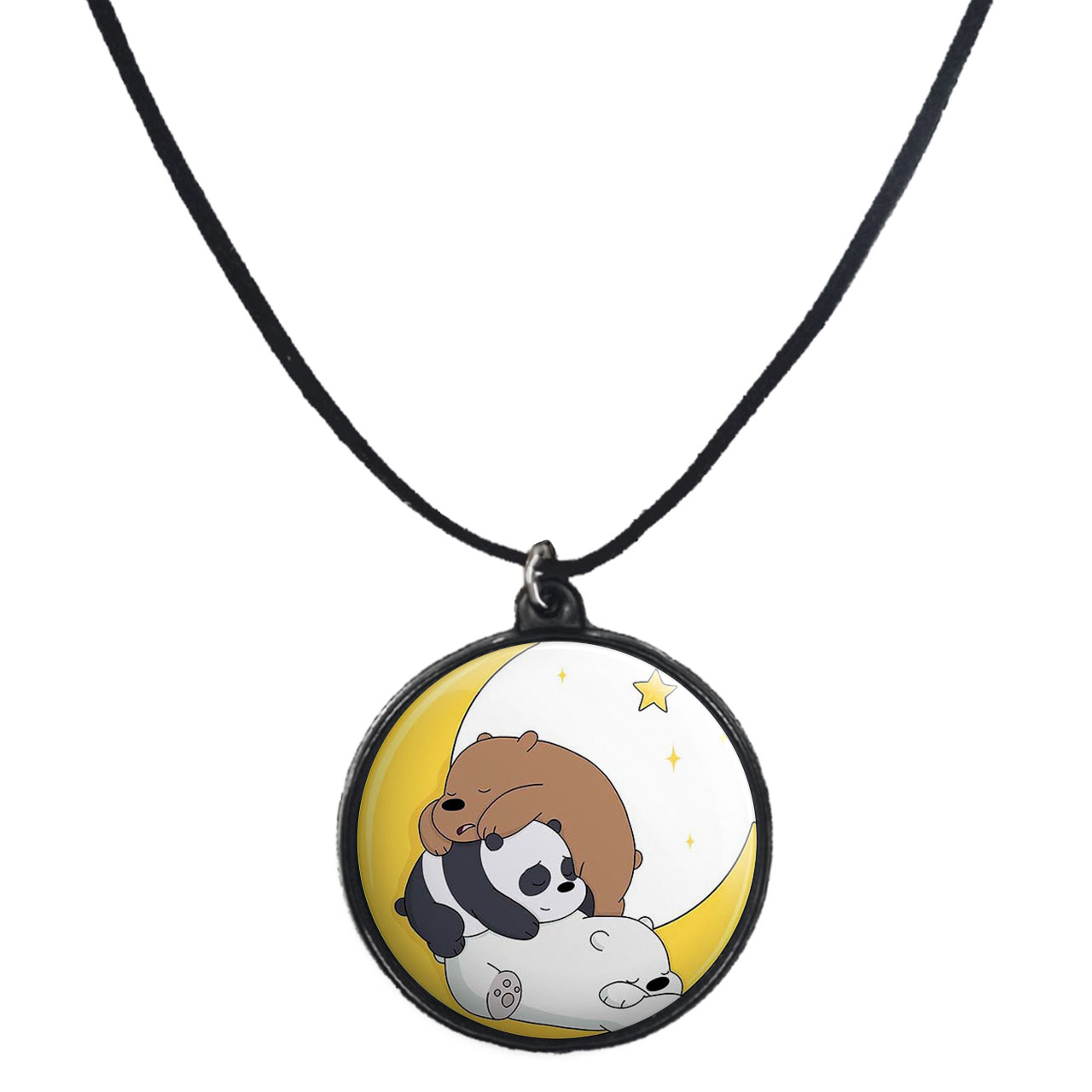 گردنبند پرمانه طرح خرس‌های کله‌فندقی کد pmb.10290مدل دو طرفه 