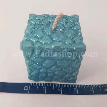 شمع مکعب 8 تایی آبی فیروزه ای