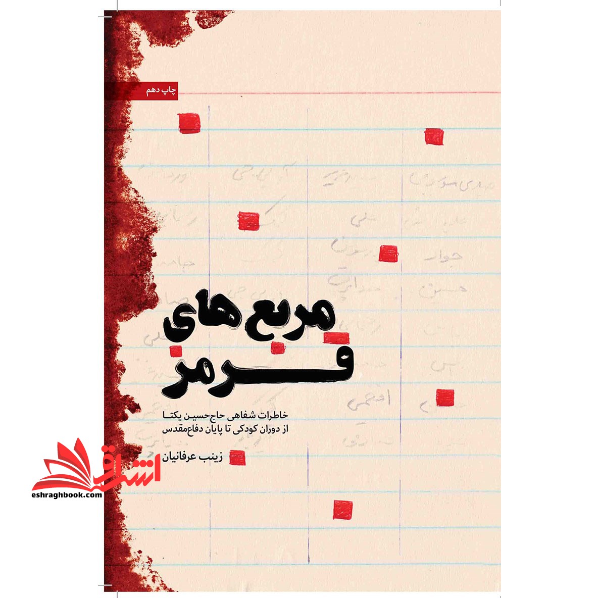 کتاب مربع های قرمز - (خاطرات شفاهی حاج حسین یکتا از دوران کودکی تا پایان دفاع مقدس) - فروشگاه کتاب اشراق