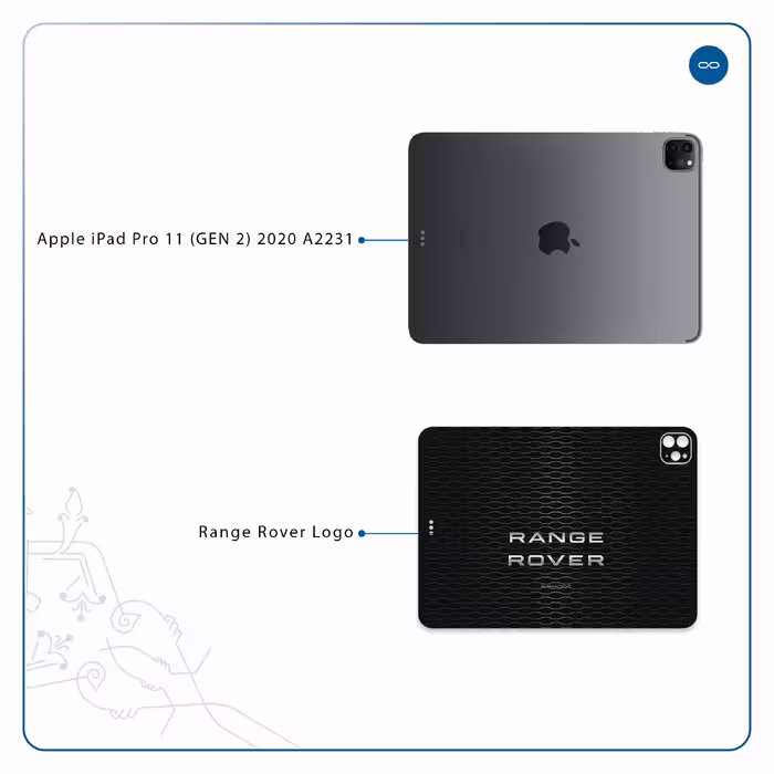 برچسب پوششی ماهوت مدل Range-Rover-Logo مناسب برای تبلت اپل iPad Pro 11 (GEN 2) 2020 A2231