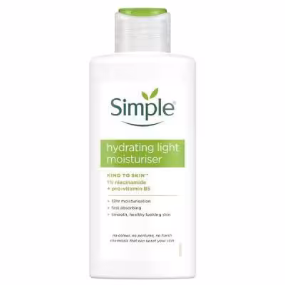 کرم مرطوب کننده و آبرسان سیمپل مدل hydrating light حجم 125 میل