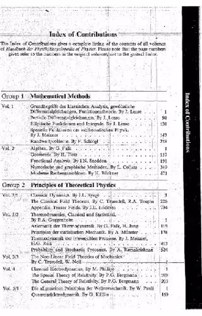 خرید و دانلود نسخه کامل کتاب Encyclopedia of physics, vol. 1. Mathematical methods I