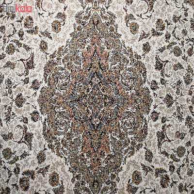 فرش ماشینی زمرد مشهد طرح 45001 زمینه کرم صورتی