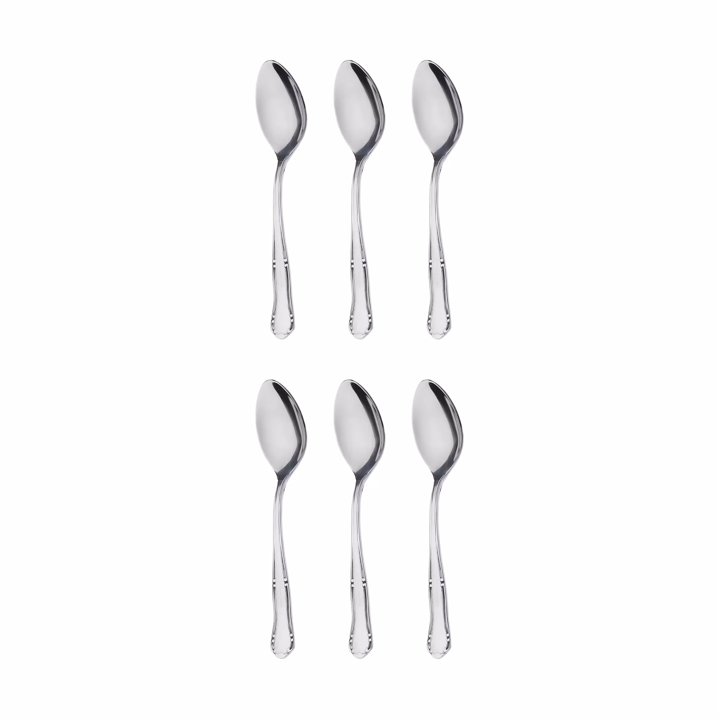 قاشق چای خوری صنايع استيل ايران مدل والنتینا بسته 6 عددی