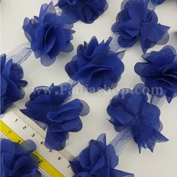 یراق گل حریر آبی شالی مدل 1