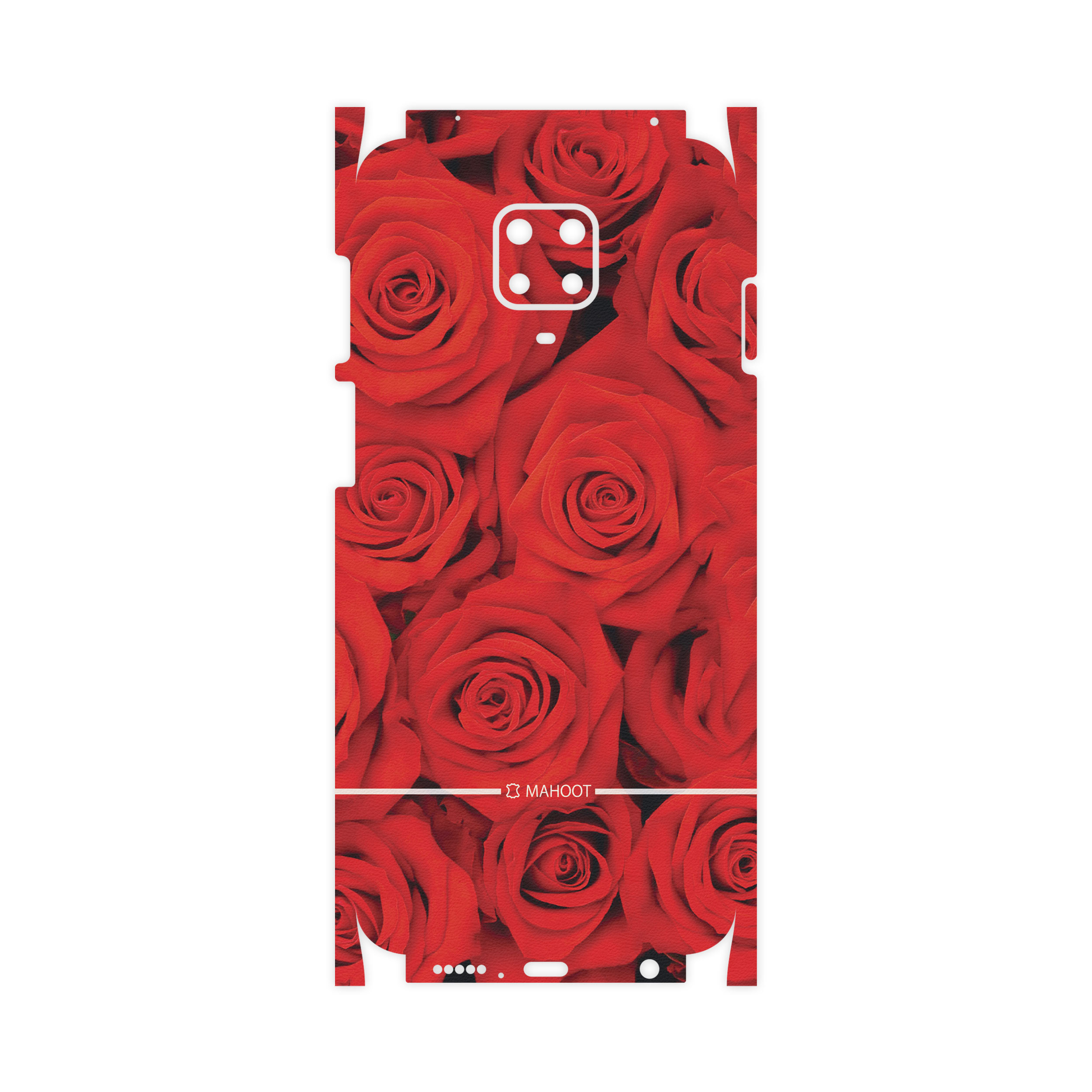 برچسب پوششی ماهوت مدل Red-Flower-FullSkin مناسب برای گوشی موبایل شیائومی Redmi Note 9 Pro