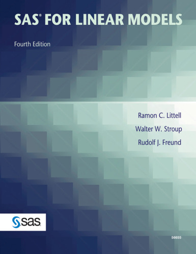 خرید و دانلود نسخه کامل کتاب SAS for Linear Models, Fourth Edition
