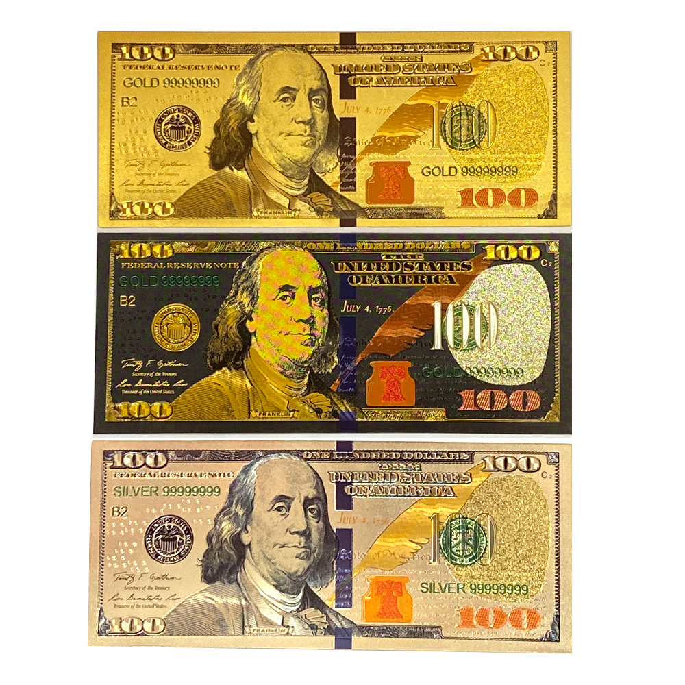 اسکناس تزیینی طرح 100 دلار مجموعه 3 عددی