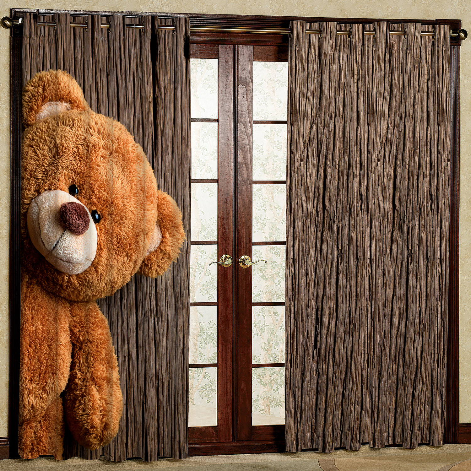 پرده مدل خرس مخمل پانچی کد 1988 سایز 200x140 سانتی متر