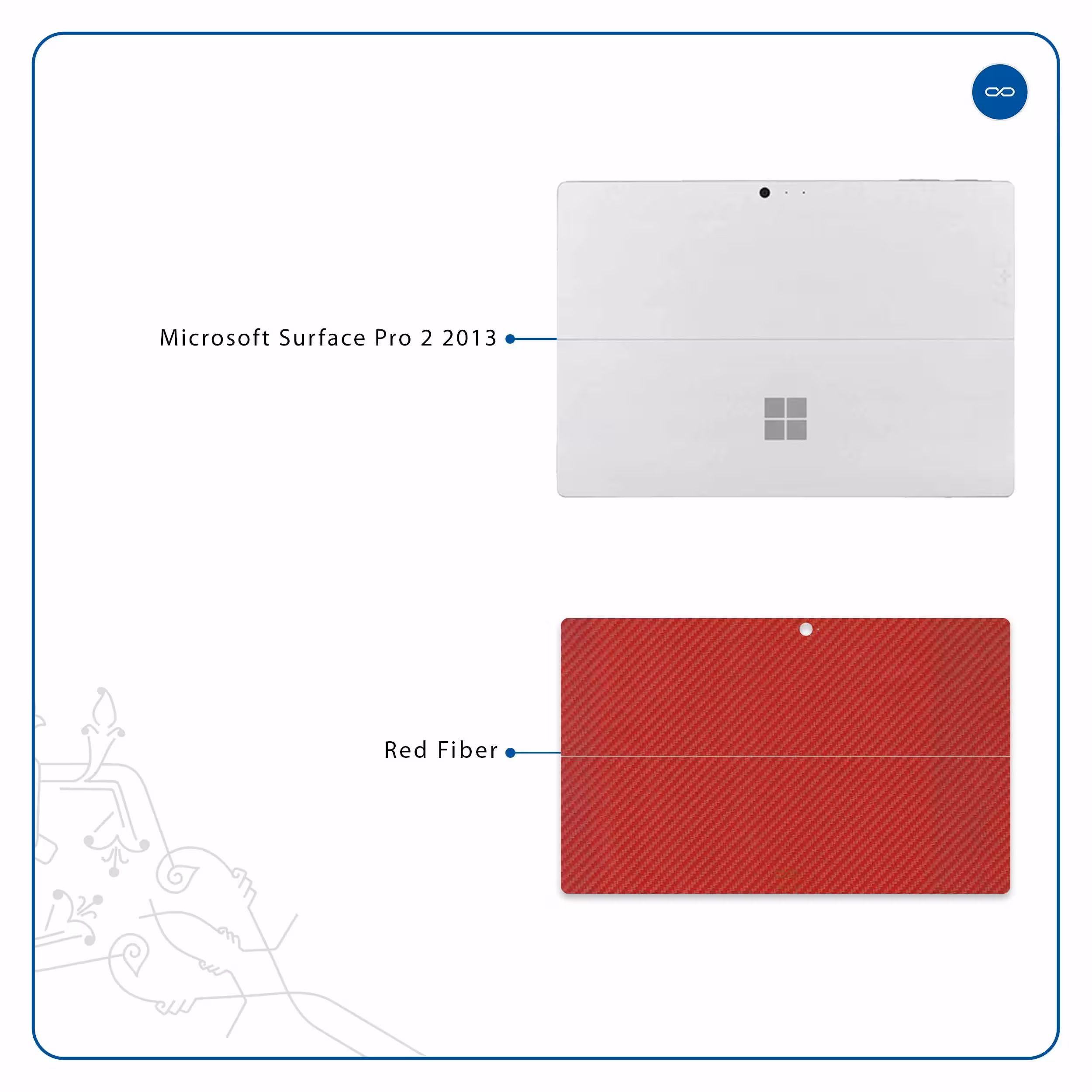 برچسب پوششی ماهوت مدل Red-Fiber مناسب برای تبلت مایکروسافت Surface Pro 2 2013