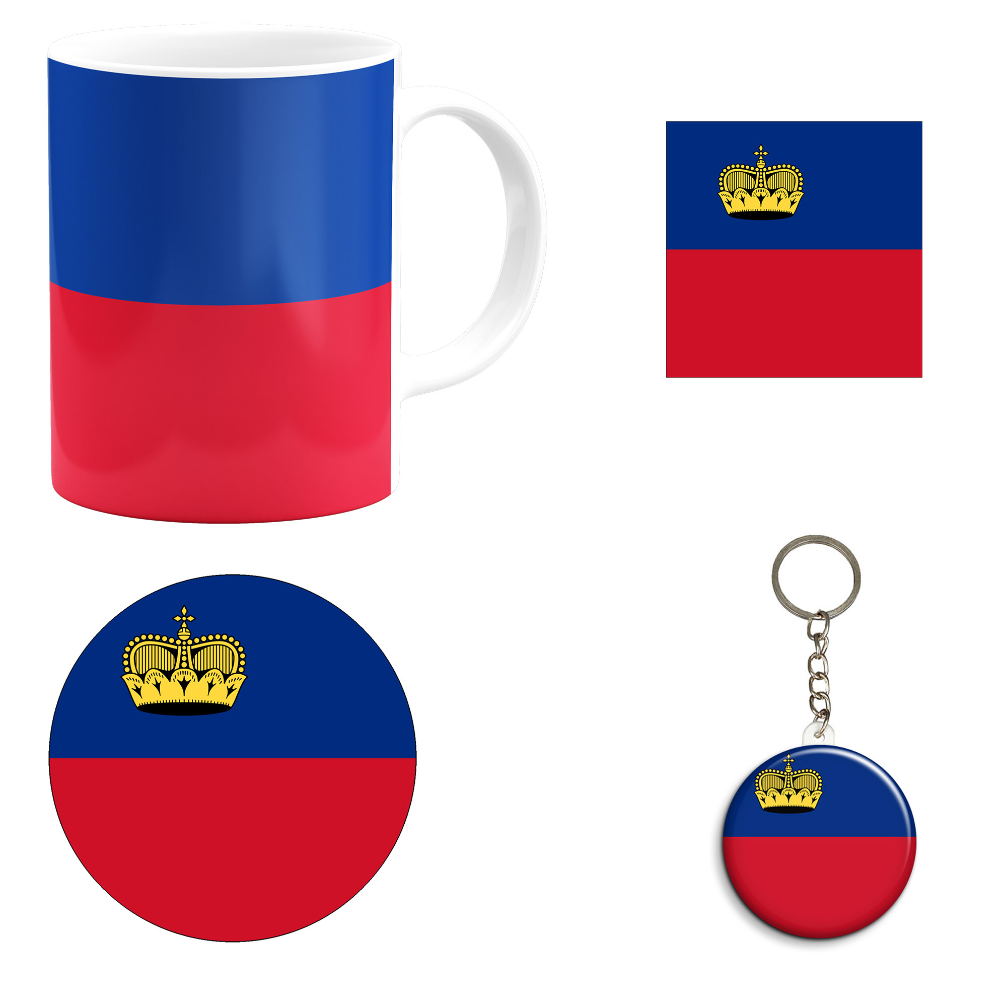 ست هدیه ماگ طرح پرچم لیختن‌اشتاین مدل Liechtenstein کد M1