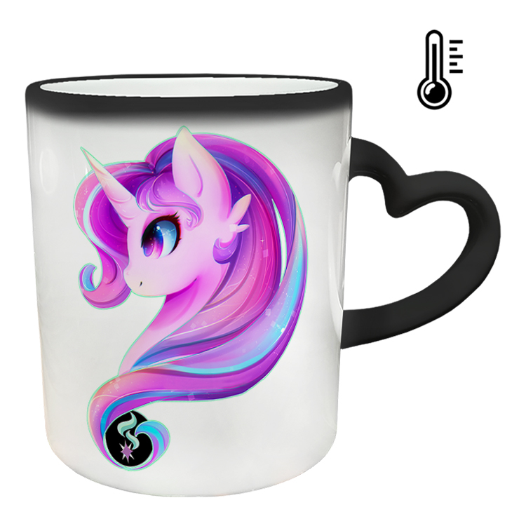 ماگ حرارتی مدل دسته قلبی طرح یونیکورن کد 10