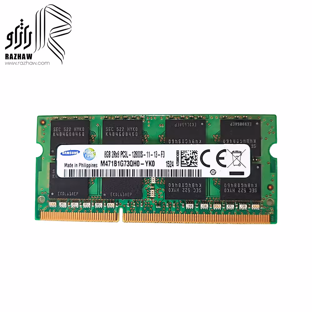 رم 8 گیگابایت ddr3l لپ تاپ باس 12800/1600mhz برند سامسونگ cl11 مدل MT1