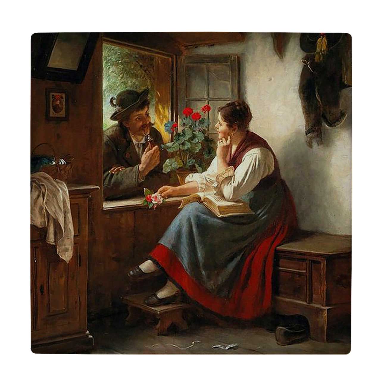  کاشی کارنیلا طرح نقاشی عشاق کد wkk3614