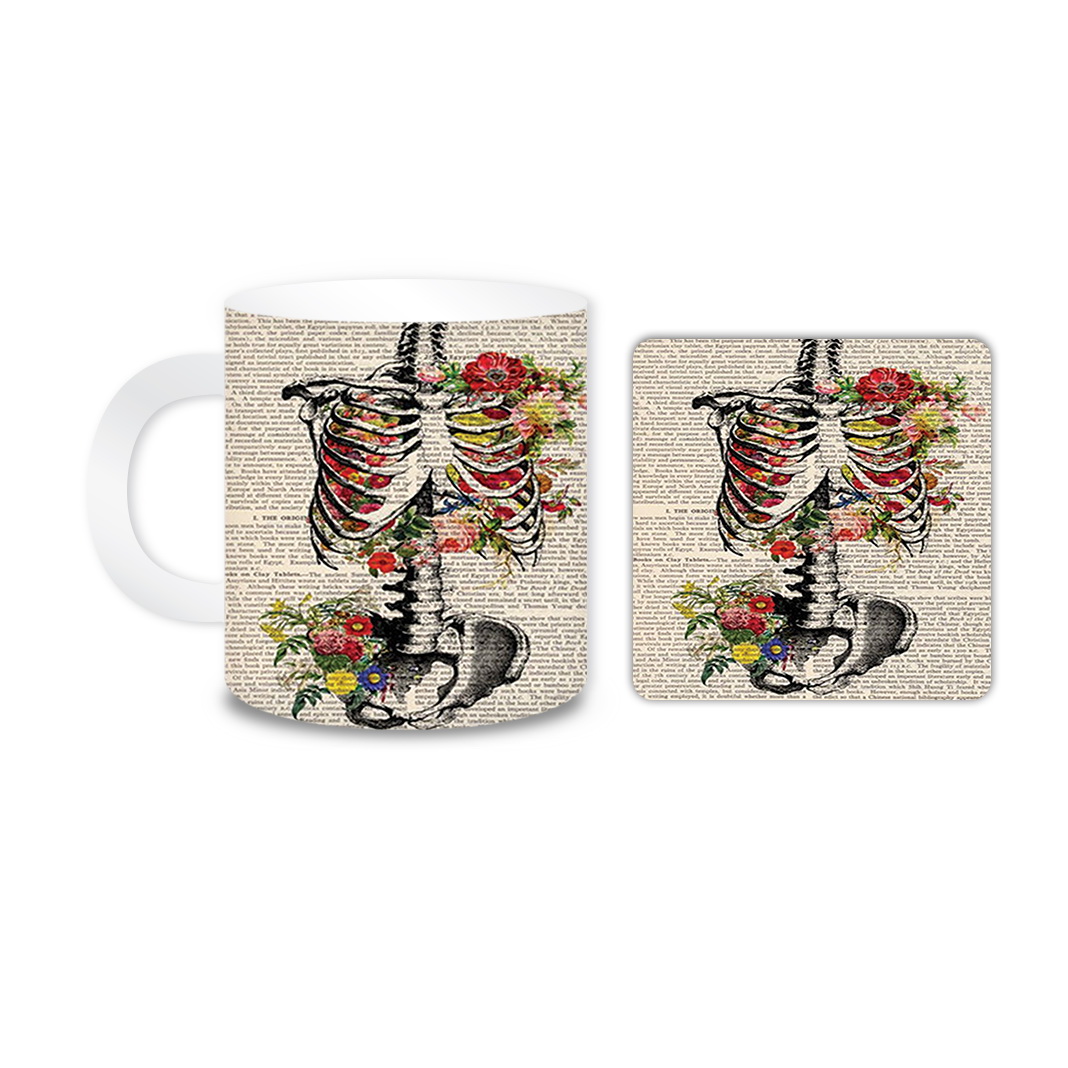 ماگ مدل اسکلت کد 483 به همراه زیر لیوانی