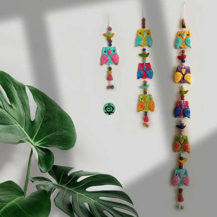 پک آویز جغد سفالی