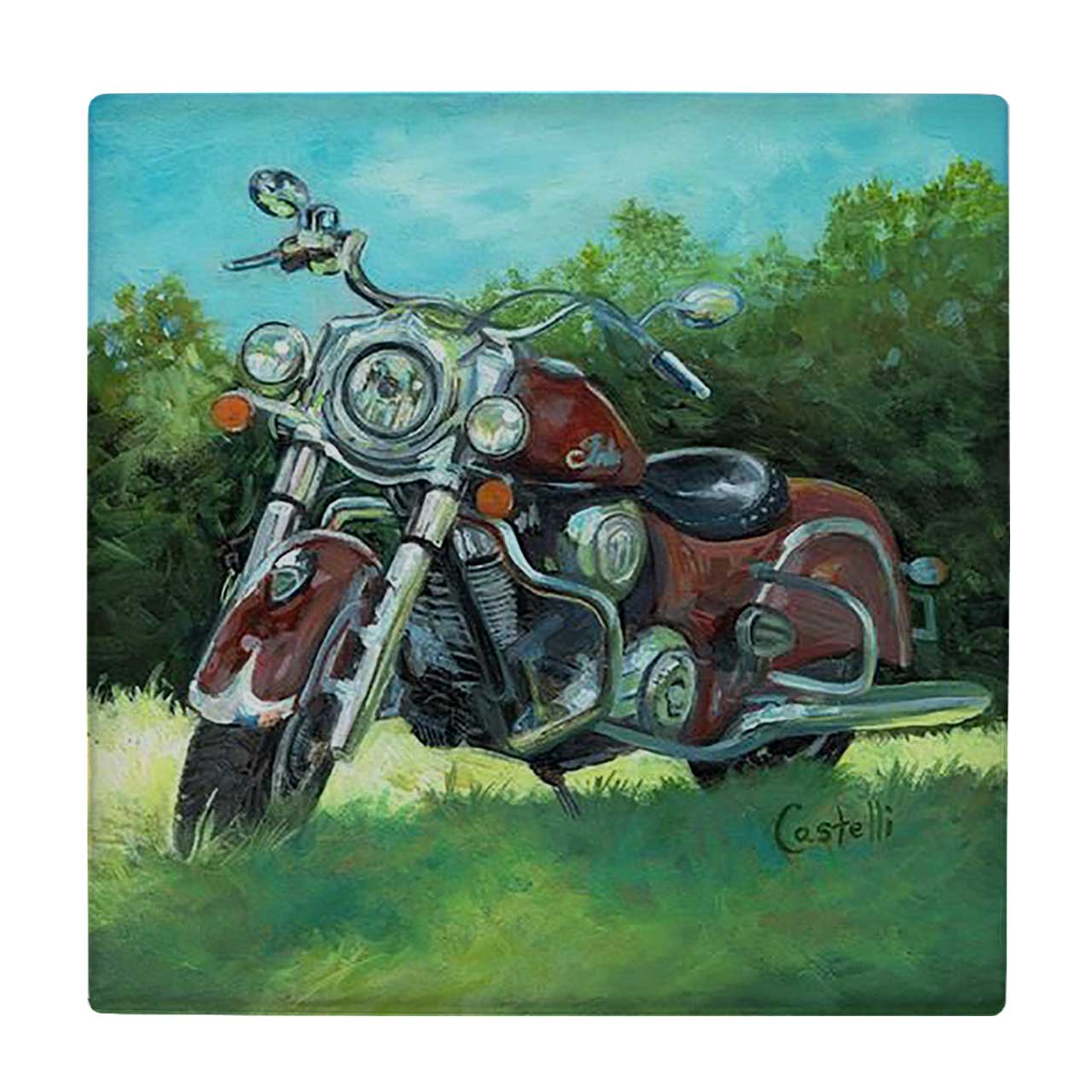  کاشی کارنیلا طرح نقاشی موتور کد wkk3638