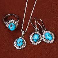 نیم ست فیروزه زنانه کد 21166 - جواهری مشاهیر