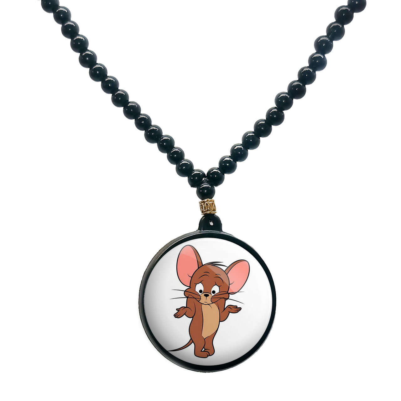 گردنبند پرمانه طرح تام و جری کد pmd.10721 مدل دو طرفه