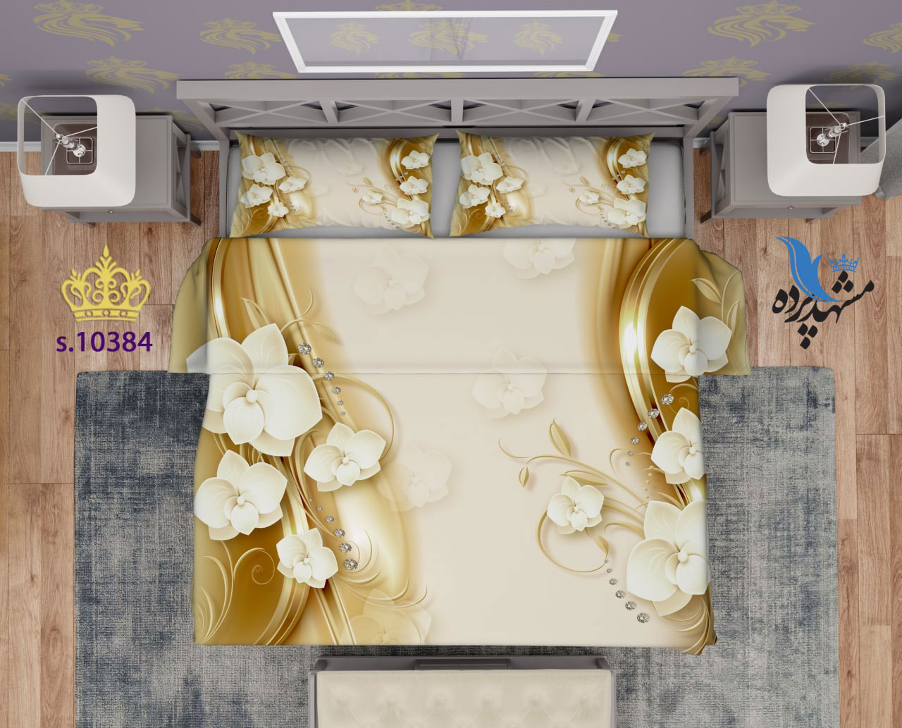 ست روتختی دو نفره طرح گل S10384