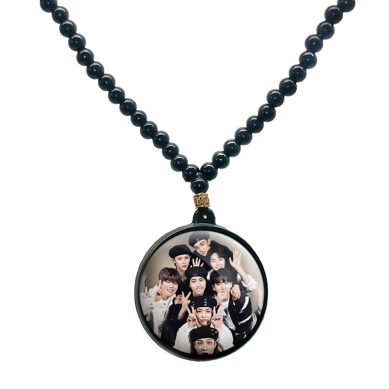 گردنبند پرمانه طرح straykids کد pmd.12145 مدل دو طرفه