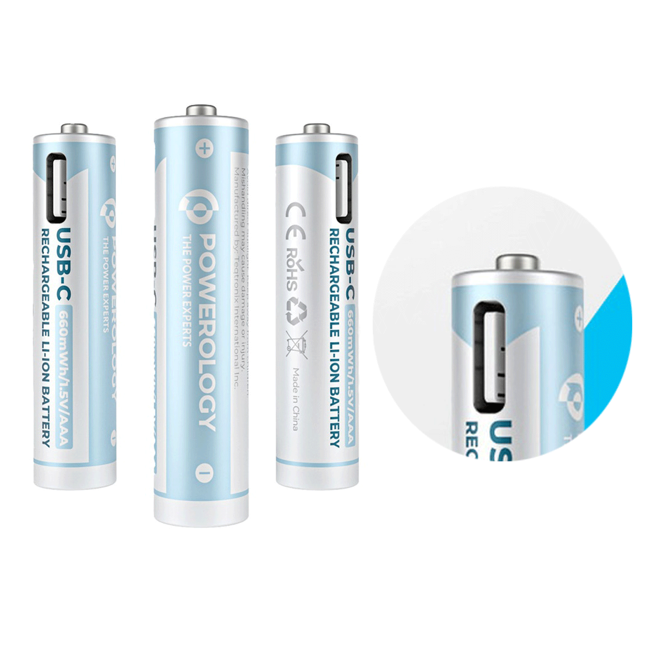 باتری نیمه قلمی شارژی 440 میلی آمپر ساعت لیتیوم یون پاورولوژی PAAAV2RBT