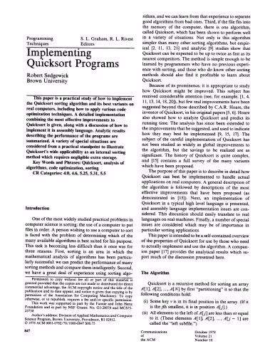 خرید و دانلود نسخه کامل کتاب Implementing Quicksort programs