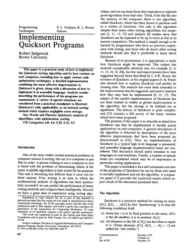 خرید و دانلود نسخه کامل کتاب Implementing Quicksort programs